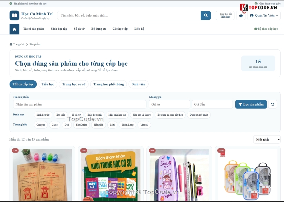 học tập,website học tập,web bán dụng cụ